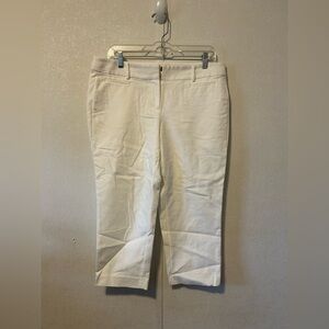 LOFT | White Cropped Trousers | Size 10 petite